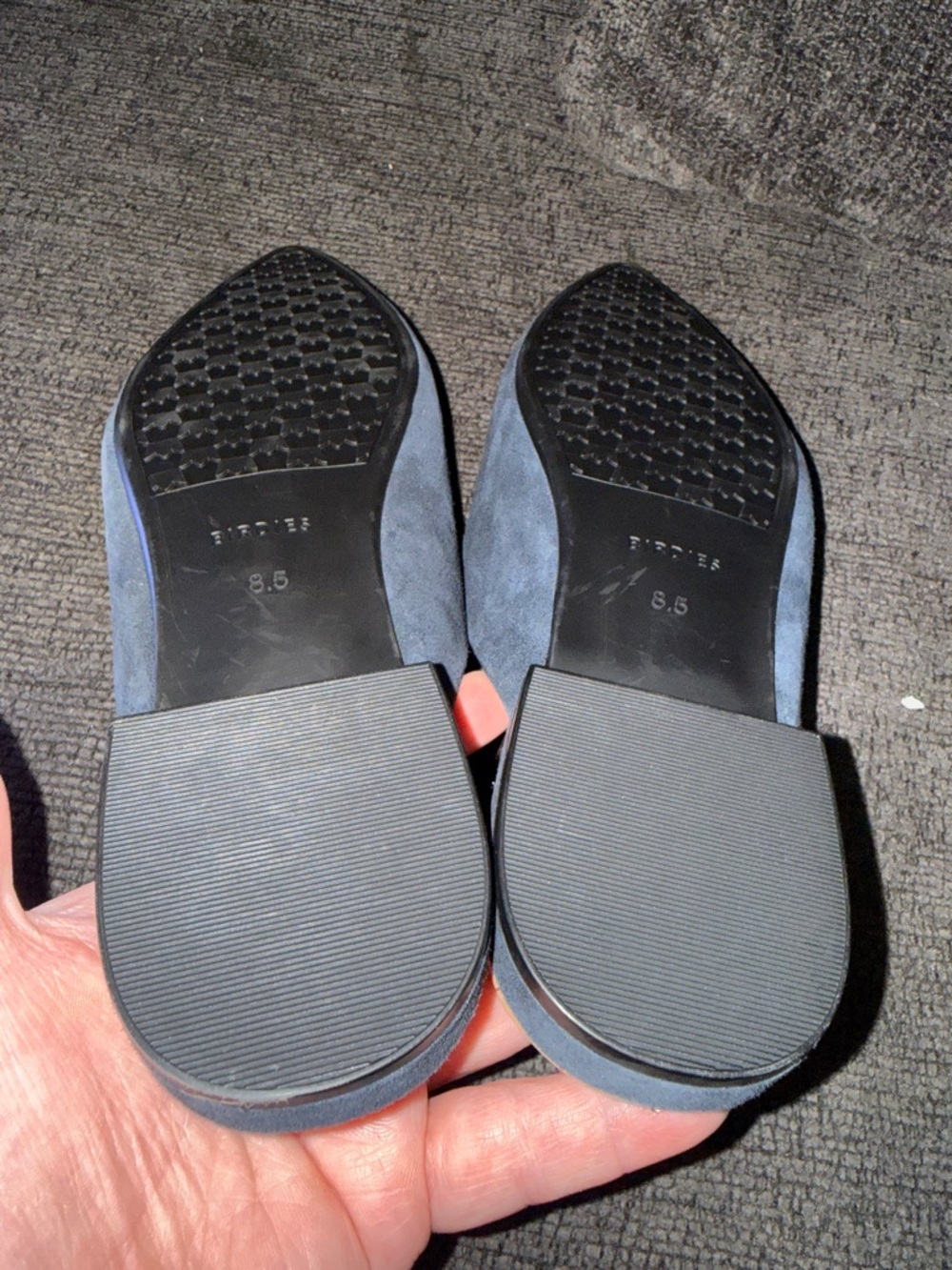 Birdies Midnight Blue Suede Swan Mules Size 8.5 - Picture 7 of 8